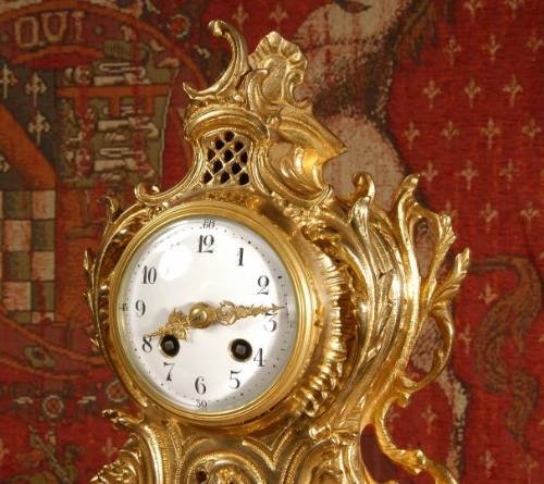 fig 4. **** SOLD **** ROCOCO Antique French Boudoir Clock